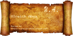 Ulreich Absa névjegykártya